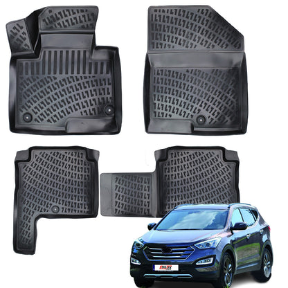 Hyundai Santa Fe (2013-2019) Kauçuk Paspas - (7 Koltuk) - (Siyah) - 4135308-07.5