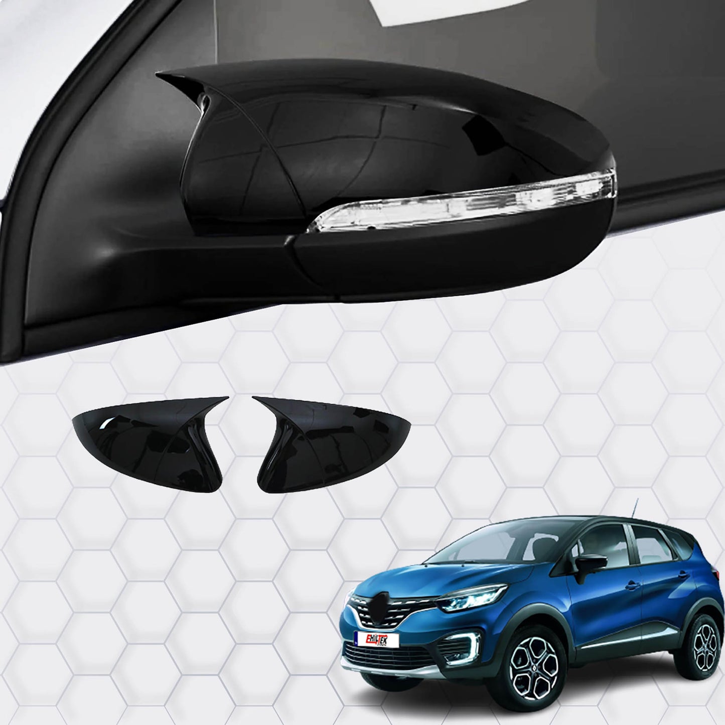 Renault Captur (2019+) Yarasa Ayna Kapağı (CROSSOVER-2 Parça)