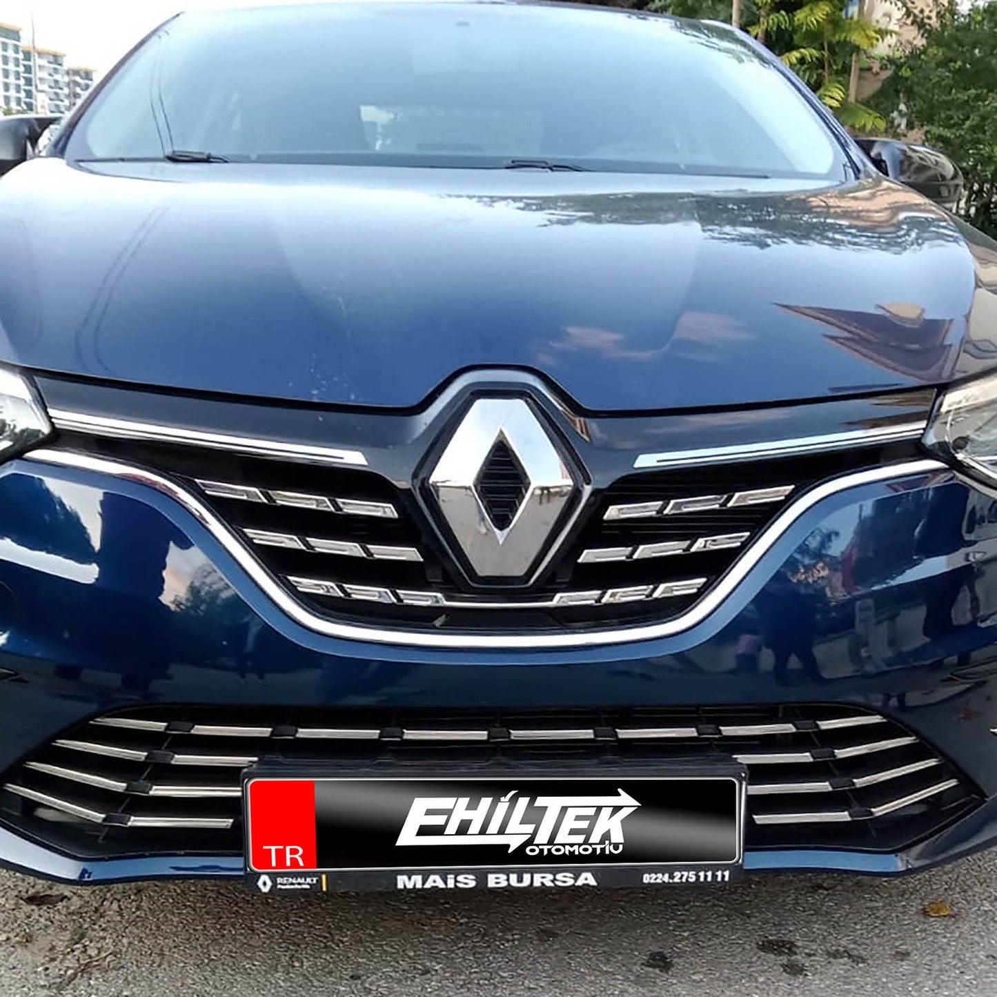 EHİLTEK Renault Megane 4 Krom Ön Tampon Alt Çıta 7 Parça 2021 ve Sonrası