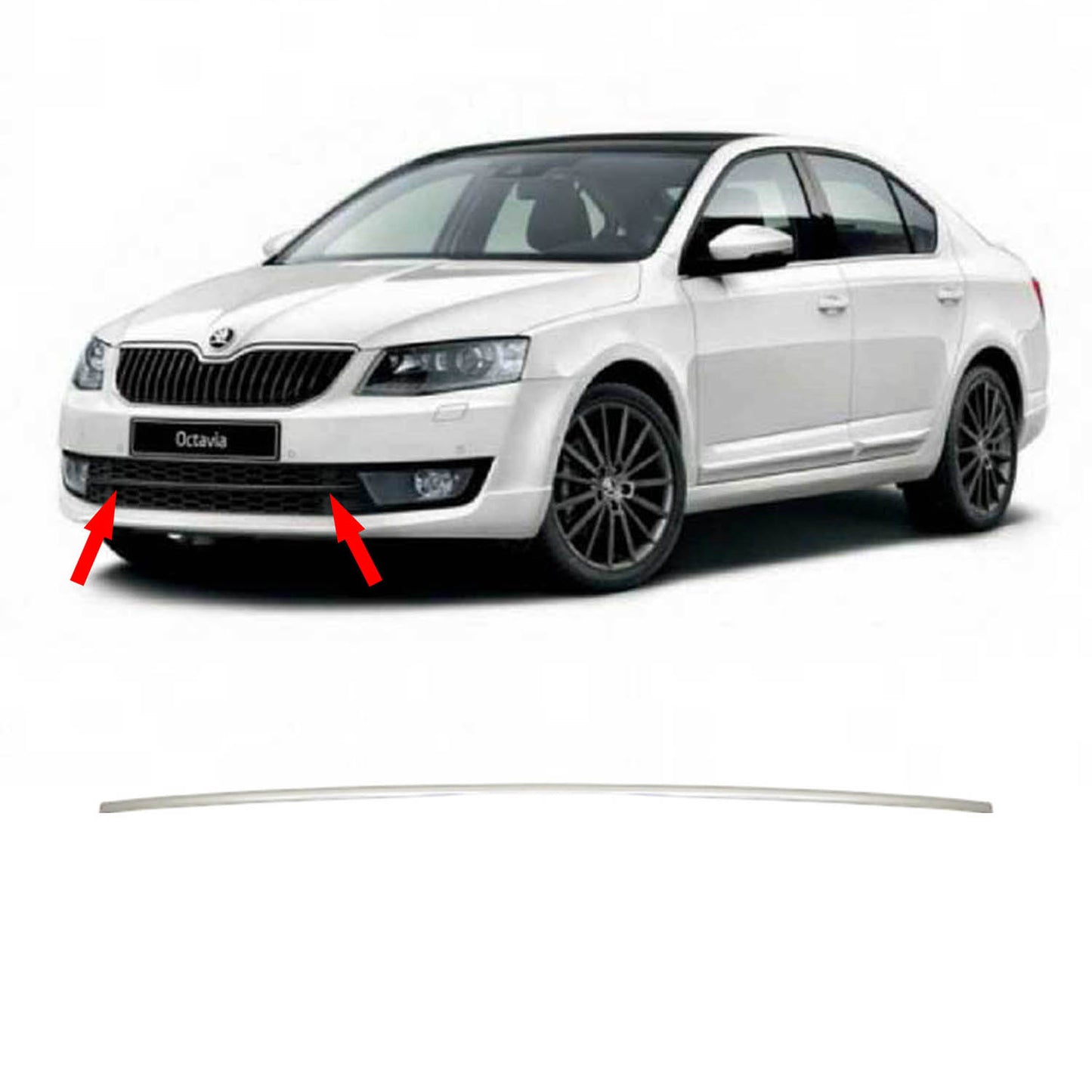 EHİLTEK Skoda Octavia 3 A7 Krom Ön Tampon Çıtası 2013-2016 Arası