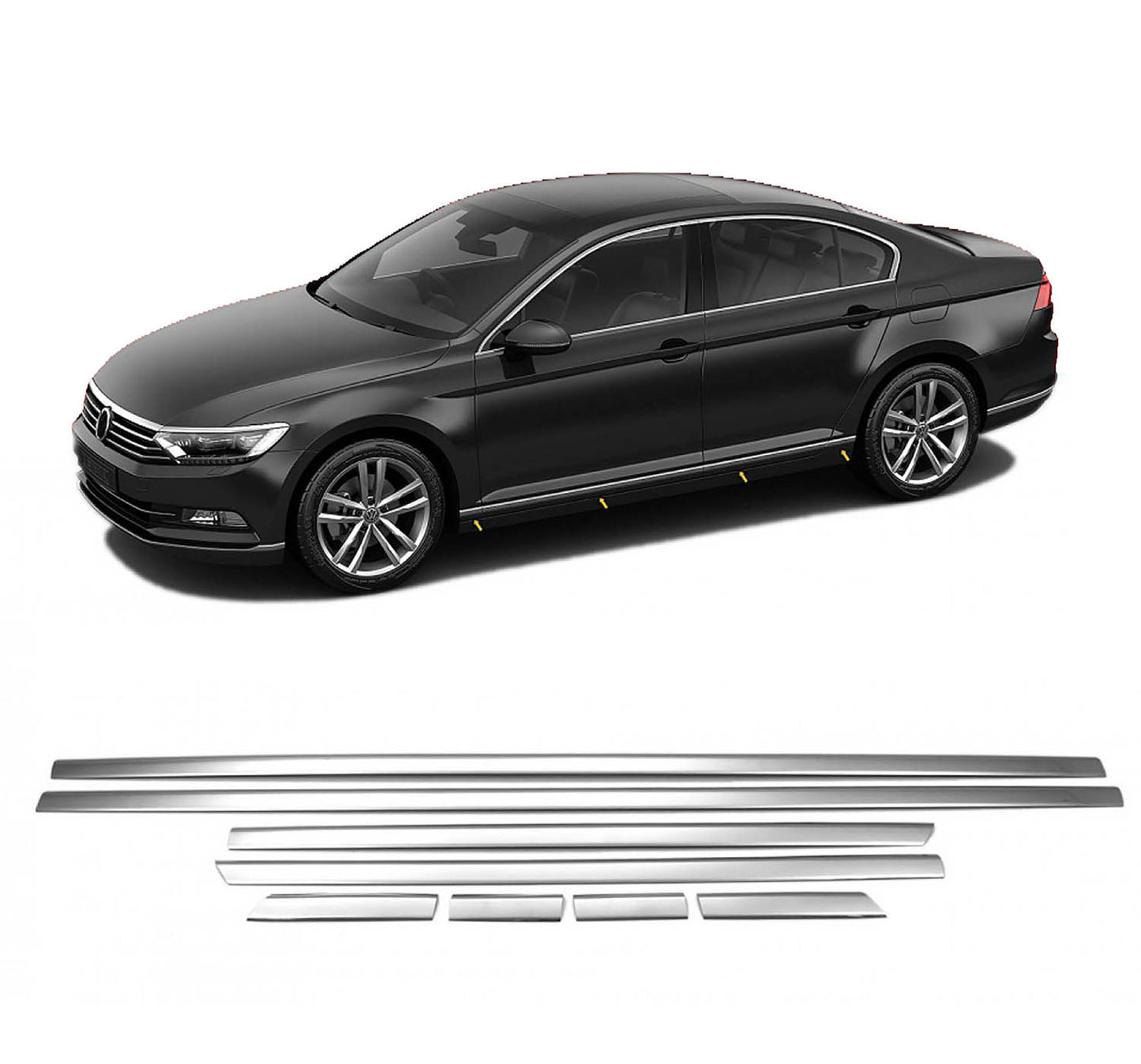 Volkswagen Passat B8,5 (2015+) - Yan Kapı Çıtası - (8 Parça P. Çelik) - (B8-B8,5-SD-SW) - 8448752-16