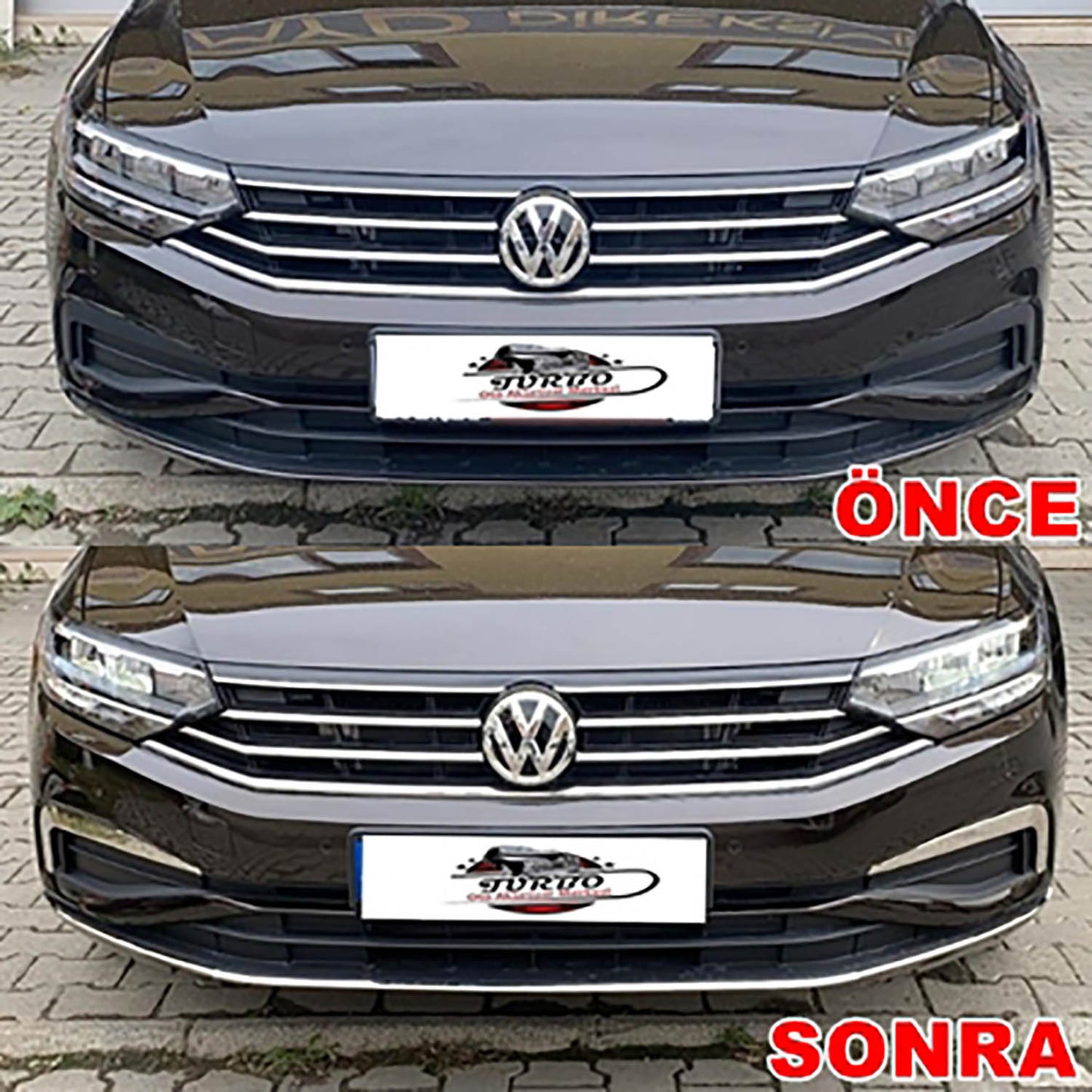 Volkswagen Passat B8,5 (2019+) - Ön Tampon Alt Çıtası - (3 Parça P. Çelik) - (SD-SW) - 8448723-16